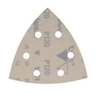 1960 siarexx Cut 6- Loch Dreieck-Schleifpapier, 93x93 mm - K120, Klett